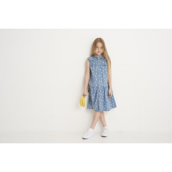  Soft Gallery Adora Dress Light denim, AOP Palmo