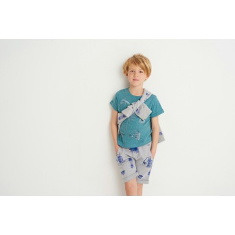  Soft Gallery Gabriel Shorts Grey melange, AOP Summertime 