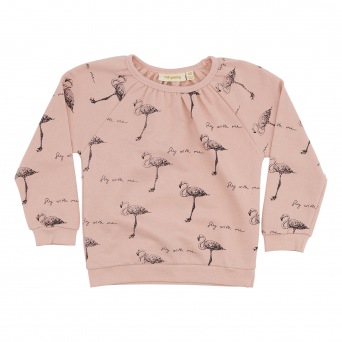  Soft Gallery Silke Sweat Rose cloud, AOP Fly Flamingo big 