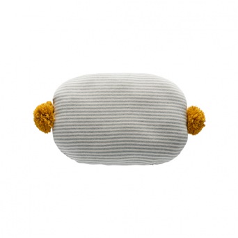  OYOY BONBON CUSHION - LIGHT GREY / WHITE / BAMBOO