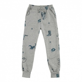  Soft Gallery Jules Sweat Pants, AOP Cowboy / Grey neppy Melange