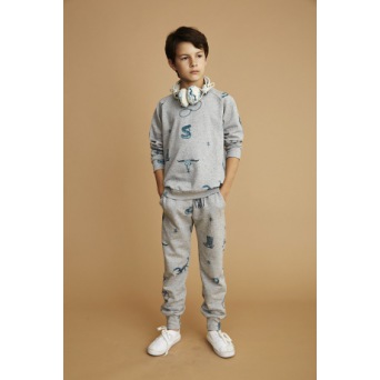  Soft Gallery Jules Sweat Pants, AOP Cowboy / Grey neppy Melange