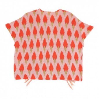  Soft Gallery Lorelei Poncho Pale Blush, AOP Ikat knit