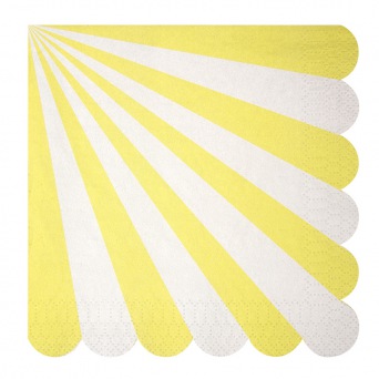  Meri Meri - Servietten - Toot Sweet Yellow Stripe Large Napkin