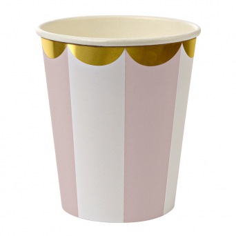  Meri Meri - Pappbecher - Toot Sweet Pink Stripe Party Cups