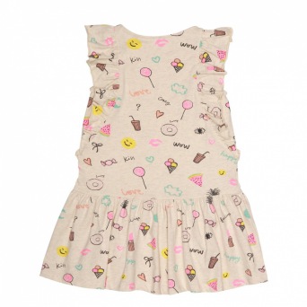  Soft Gallery Alberte Dress, Cream Melange, AOP Fun 