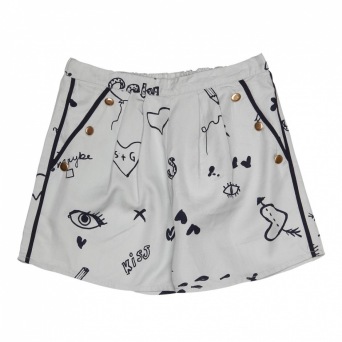  Soft Gallery Abelone Shorts, Sterling Blue, AOP Loveletters