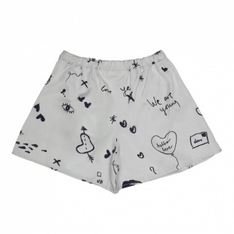  Soft Gallery Abelone Shorts, Sterling Blue, AOP Loveletters