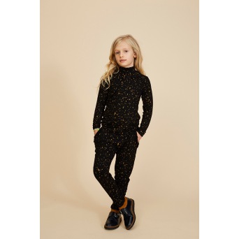  Soft Gallery  Fayenne Top, Jet Black, AOP Flakes Gold