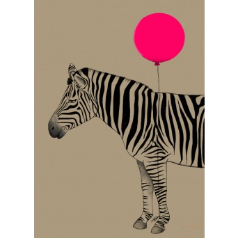  MINIMEL Karte HAPPY BIRTHDAY ZEBRA, kraft