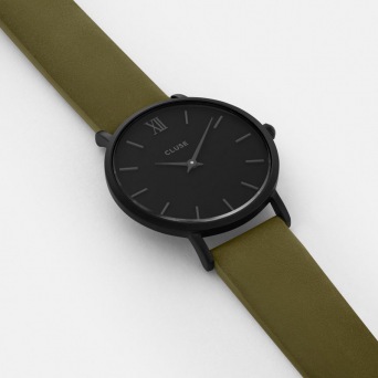  CLUSE watch Minuit Full Black/Olive Green 