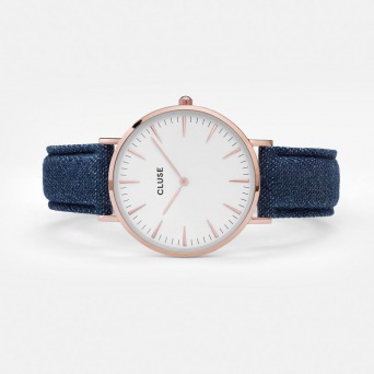  CLUSE La Bohème Rose Gold White/Blue Denim