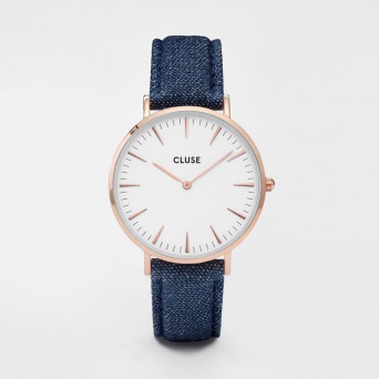  CLUSE La Bohème Rose Gold White/Blue Denim