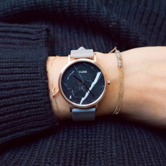  CLUSE watch La Roche Rose Gold Black Marble/Grey