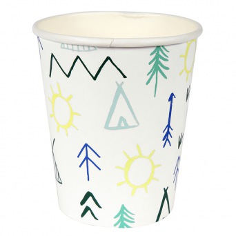  Meri Meri - Pappbecher Tipi - Lets Explore Party Cups