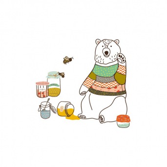  MIMI´lou Wandsticker `L´ours gourmand`