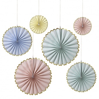  Meri Meri - Papierfächer - Pastel Pinwheel Decorations