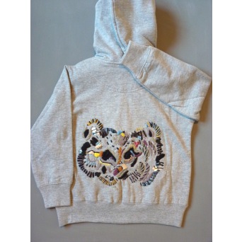  Soft Gallery Sisma Hoody Zip, Bear, grau melange