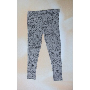  Soft Gallery Leggins PAULA  im Eulen all-over-print, grau meliert