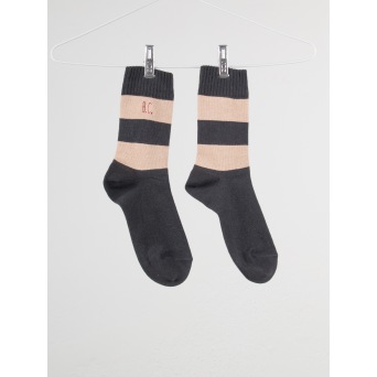  Bobo Choses short socks grey/pink STRIPES