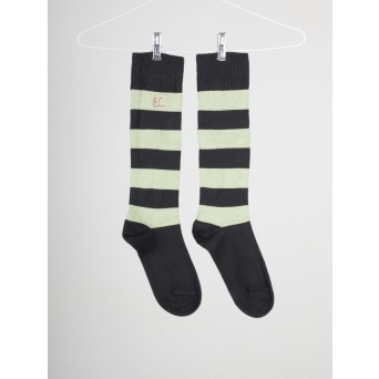  Bobo Choses long socks green/black STRIPES