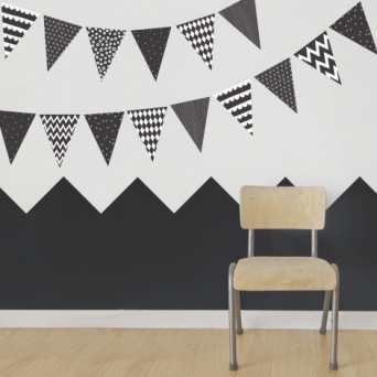  TRESXICS monochrome bunting garland wall sticker