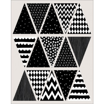  TRESXICS monochrome bunting garland wall sticker