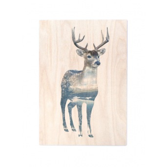  Faunascape Plywood Print DEER von WhatWeDo