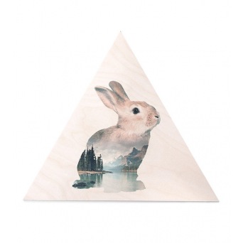  Faunascape Plywood Print RABBIT TRIANGLE von WhatWeDo