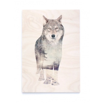  Faunascape Plywood Print WOLF von WhatWeDo