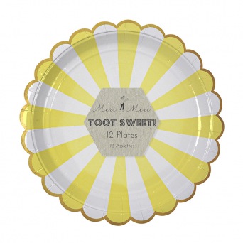  Meri Meri - Pappteller - Toot Sweet Large Yellow Striped Plate